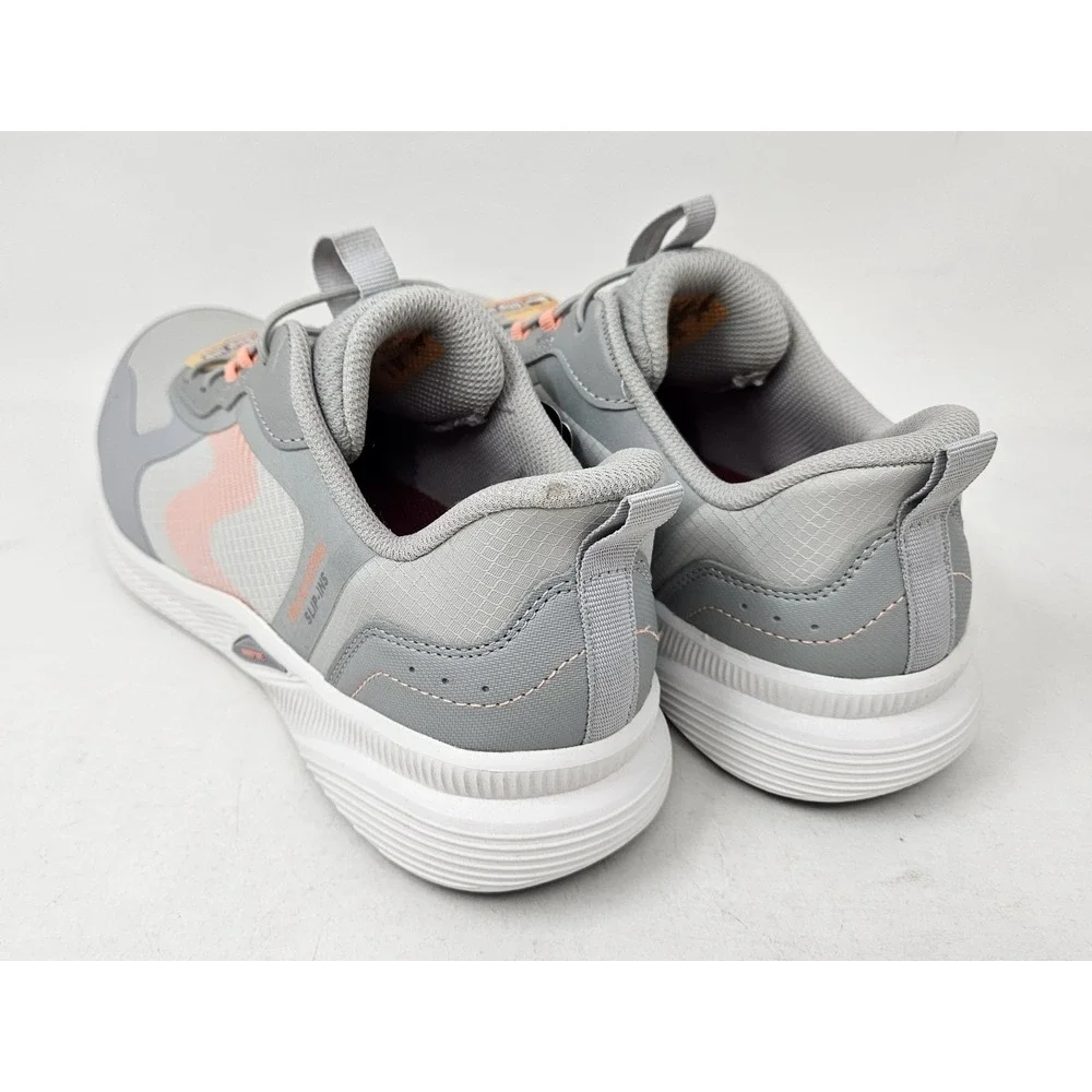 Skechers Work Carbix Yunia Slip-In Work Shoes Gray/Coral Women's Sz‎ 8 NEW/BLEM